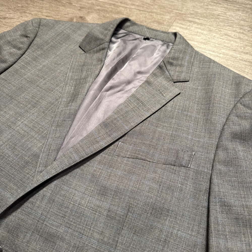 Bonobos Sport Coat Mens 42 R Gray Blue Plaid Blazer Jacket Italian Tollegno 1900